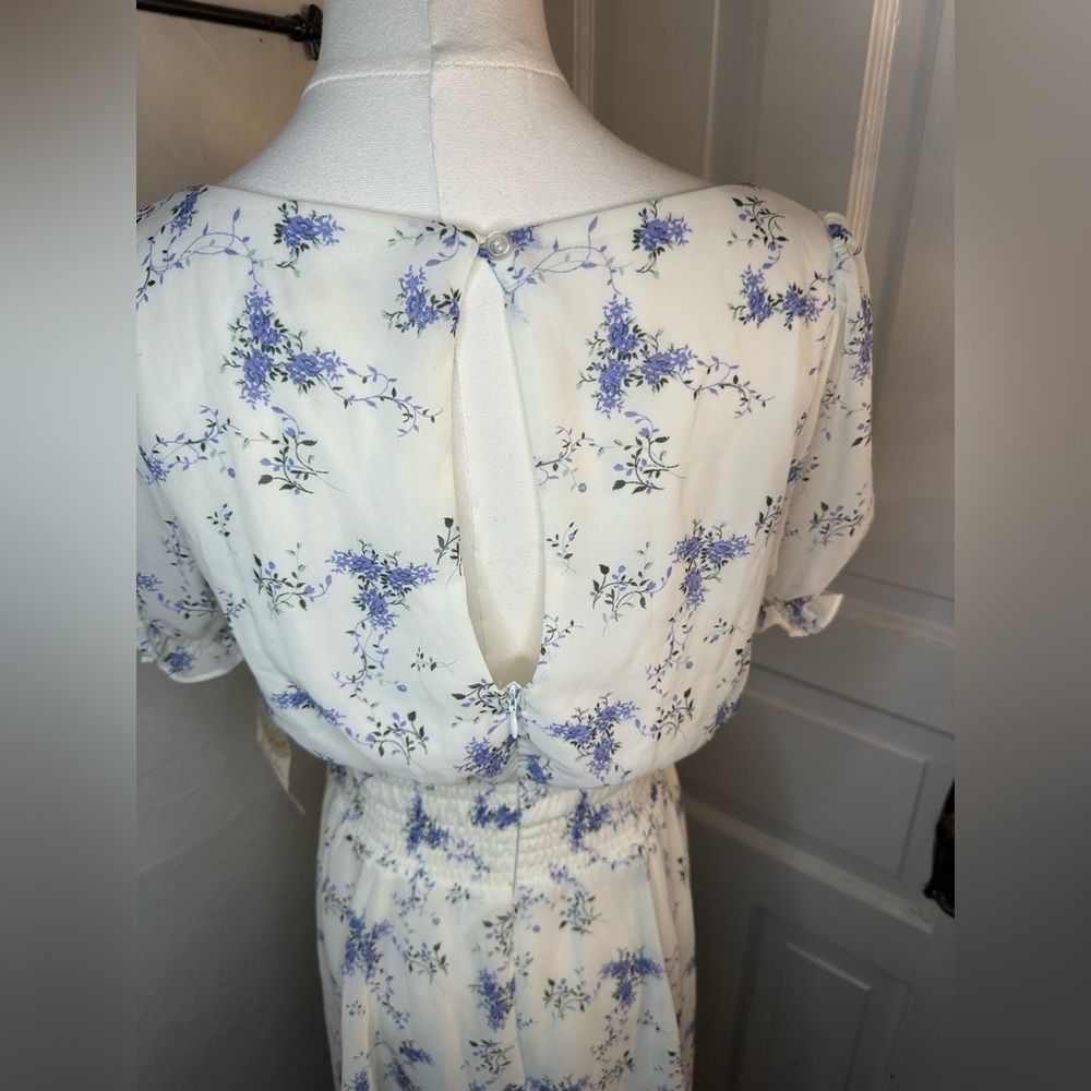 Altar'd State Cream and Blue Floral Mini Dress - Picture 6 of 7